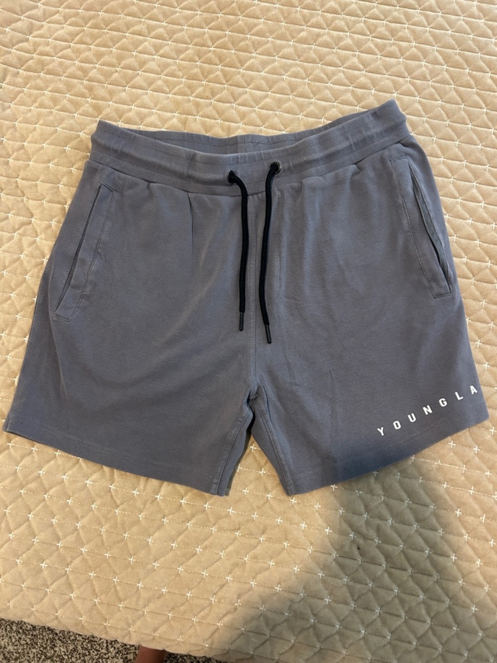 YoungLA Men's Slate Gray Athletic Drawstring Shorts